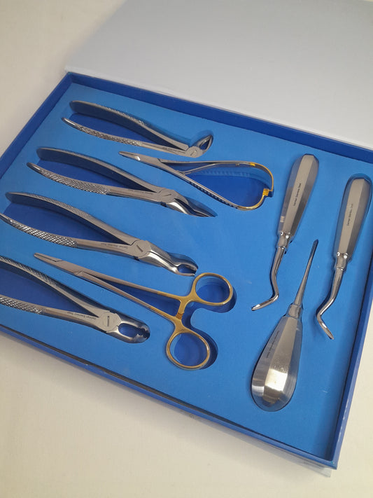 Set of 9 Dental Extraction Forcep