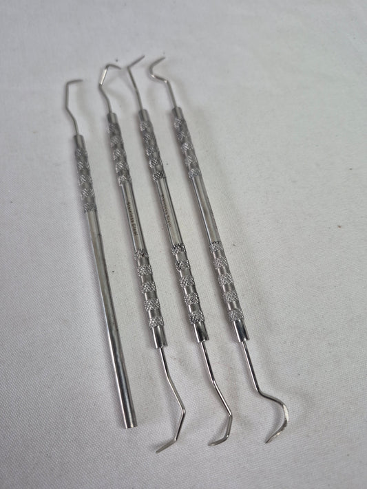 Tamsco Dental Pick Tool Set, 4 Piece, Silver, Industrial Grade