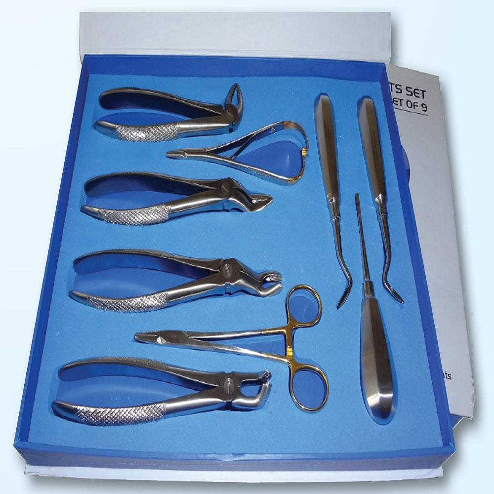 Set of 9 Dental Extraction Forcep