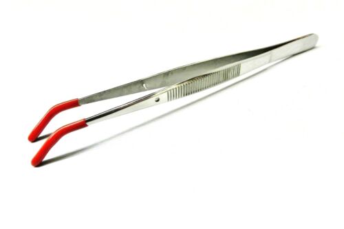 Aquarium Tongs 12" bent rubber tips