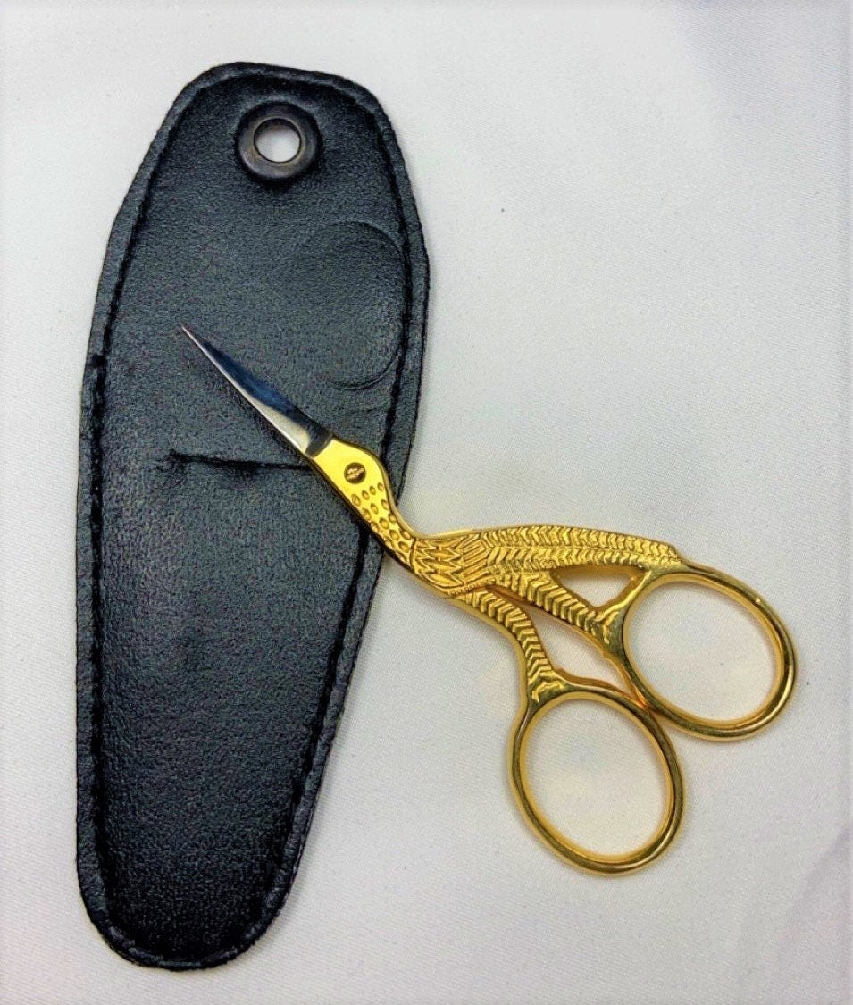 Stork Scissor 3.5" curved gold plated (from USA)