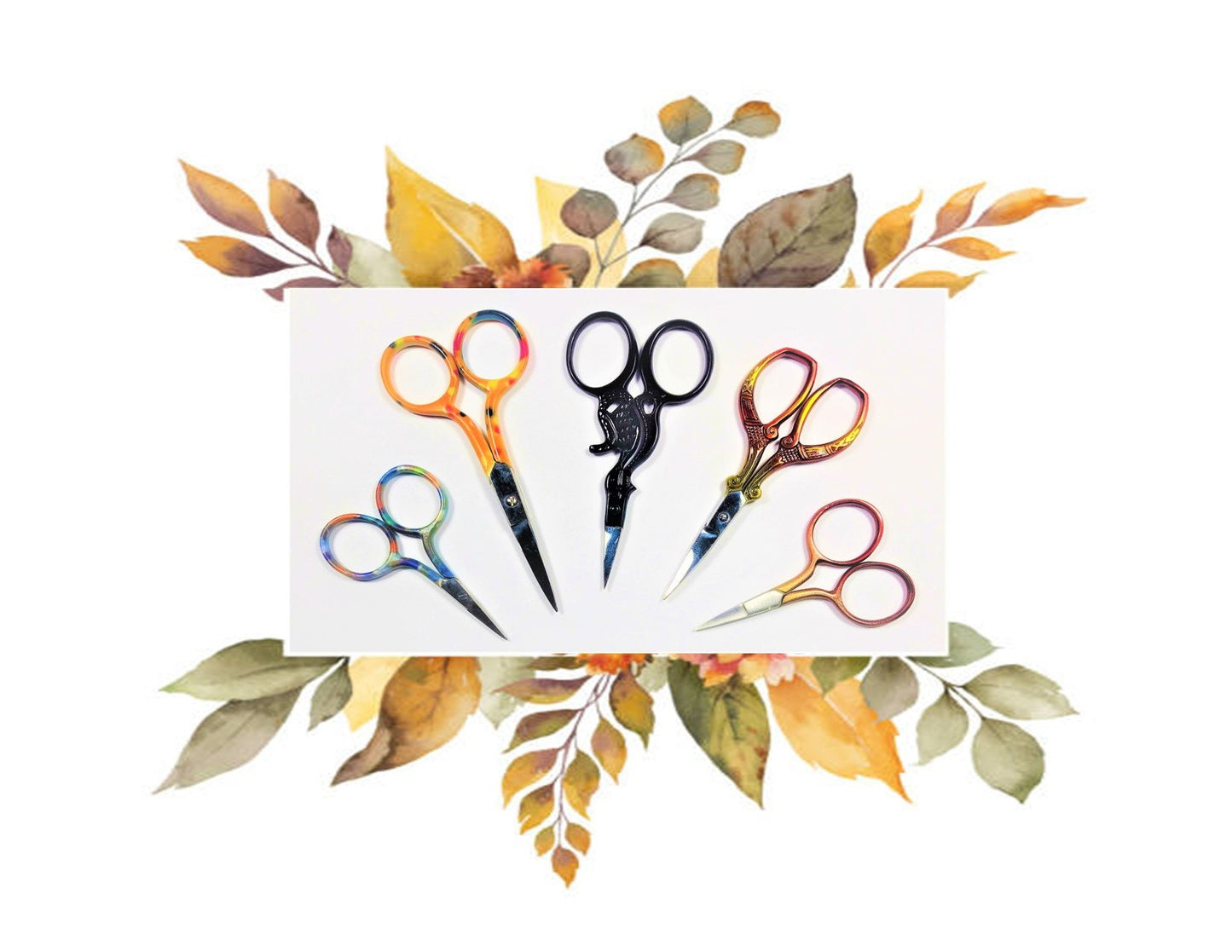 Needlepoint Scissors 4" Fall themed (from USA)