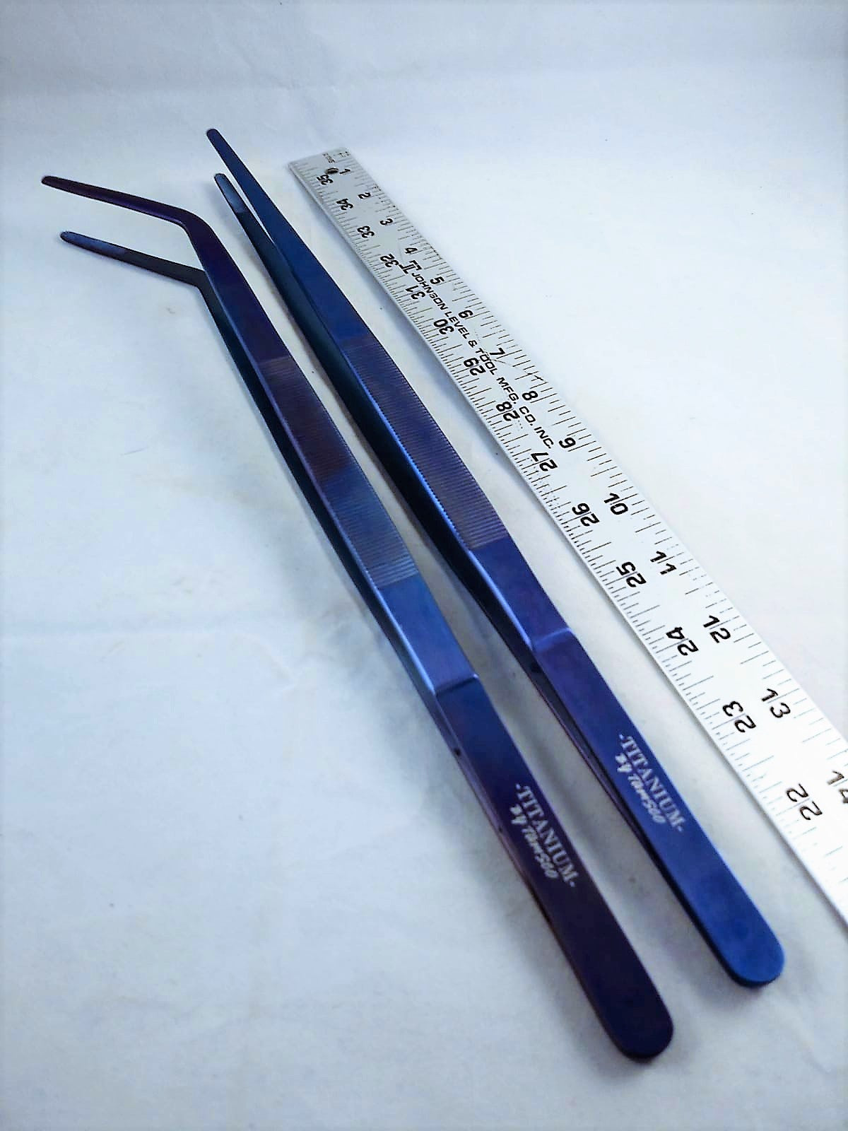 Titanium Aquarium Tongs 15" Bent