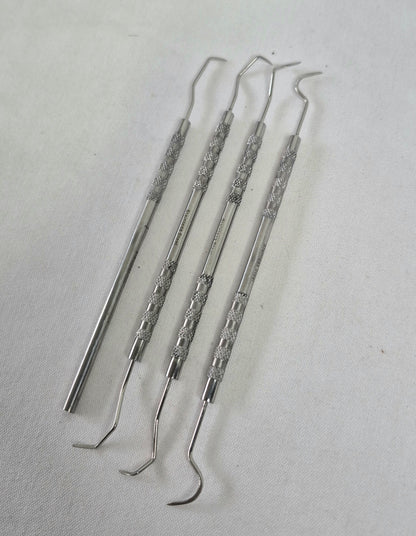 Tamsco Dental Pick Tool Set, 4 Piece, Silver, Industrial Grade