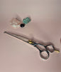Japanese Stainless Steel Scissor 8.5 Inch Probe Tip with Finger Rest Semi-Convex Edge Stainless Steel Safety Tip Blade Gold Screw