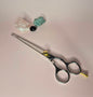 Japanese Stainless Steel Scissor 8.5 Inch Probe Tip with Finger Rest Semi-Convex Edge Stainless Steel Safety Tip Blade Gold Screw