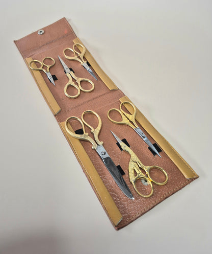 Gold needlepoint scissors gift set of 6