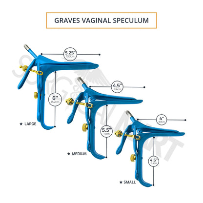 Graves Vaginal Speculum (small, medium, large) Blue coated, non-conducive, LEEP