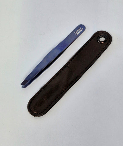 Titanium Eyebrow Tweezers 4" Angled