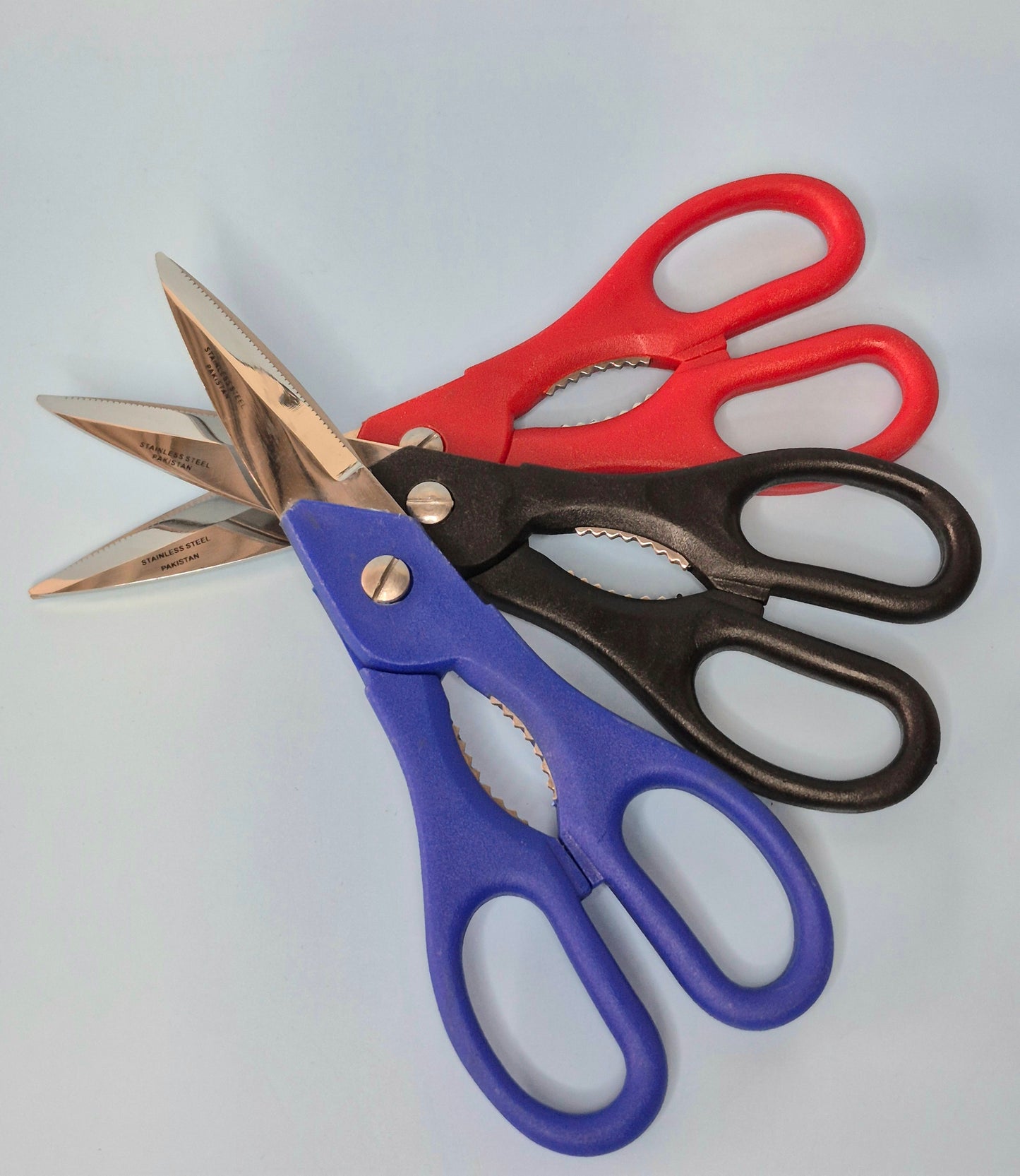 Kitchen Scissors 8" Plastic Handle (3 colors)
