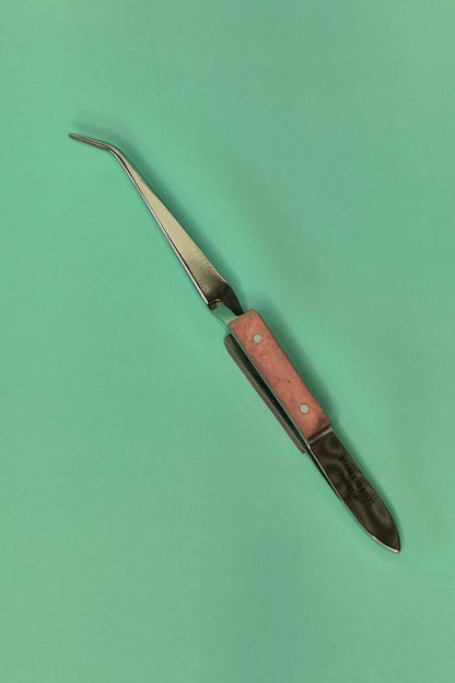 Reverse tweezers 6" bent
