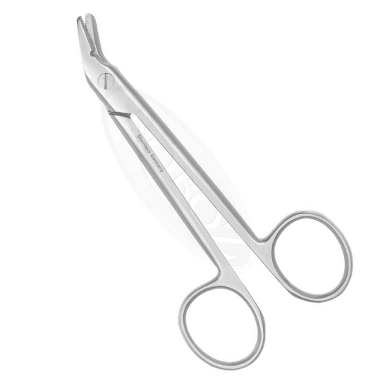 Wire Cutting Scissors, Angled Serr. 5"