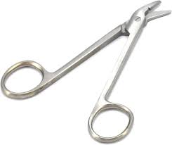 Wire Cutting Scissors, Angled Serr. 5"