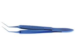 Capsulorhexis Forceps Long Reach 110mm Fine Tips (non-reflective blue finish)