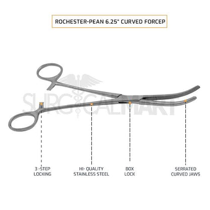 Hemostat Rochester Pean 7.25"