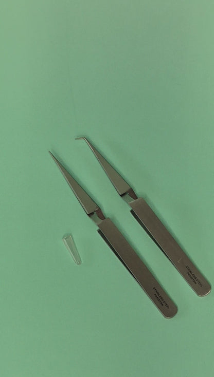 Reverse action precision tweezers 4.5" bent or straight