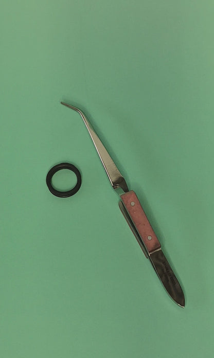 Reverse tweezers 6" bent