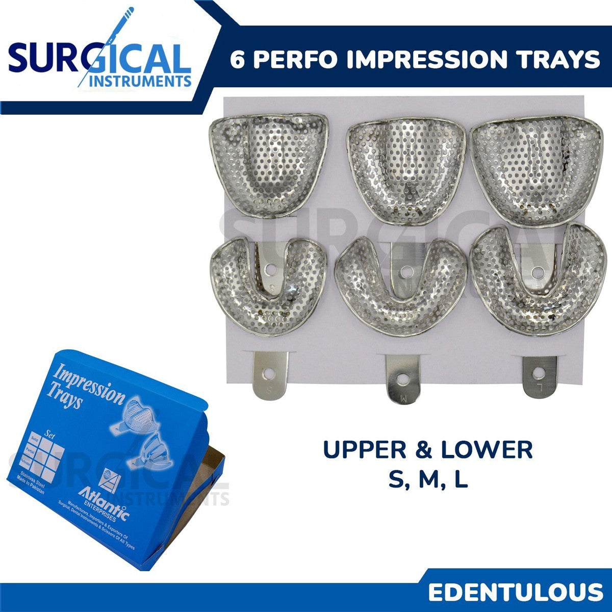 Edentulous Impression Tray Set of 6