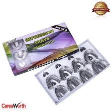Tamsco Set of 8 Dental Impression Trays (XS,S,M,L) Perforated - 4 Upper & 4 Lower