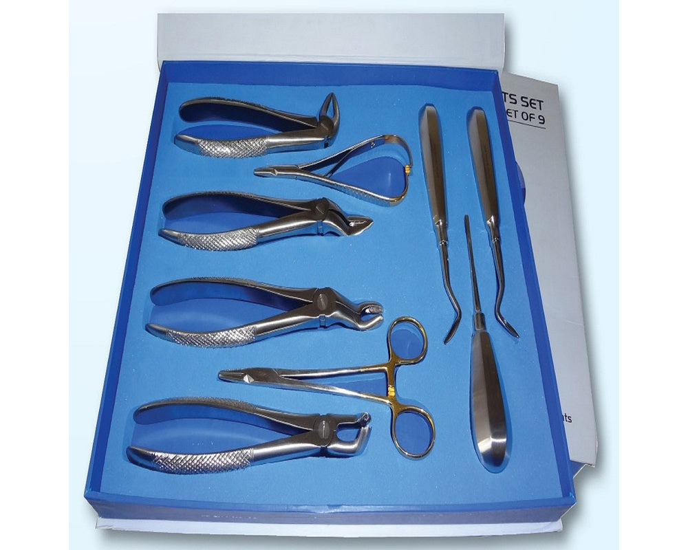 Set Of 9 Tooth Extraction Forceps