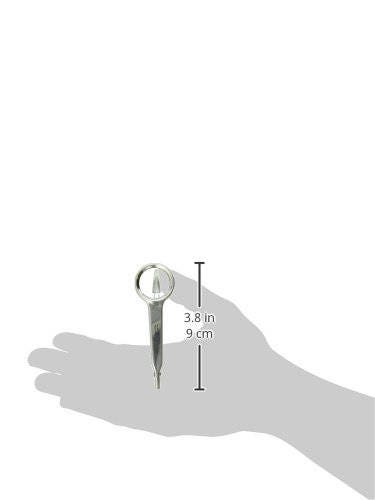 Tweezers Pointed with Magnify Glass 4-Inch, Magnify Tweezers, 5 Times Genuine Magnify, Stainless steel Tweezers, Precision Points