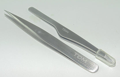 Tweezers, personal care, set of 2, leather case (engraving available)