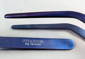 Titanium Aquarium Tongs 15" Bent